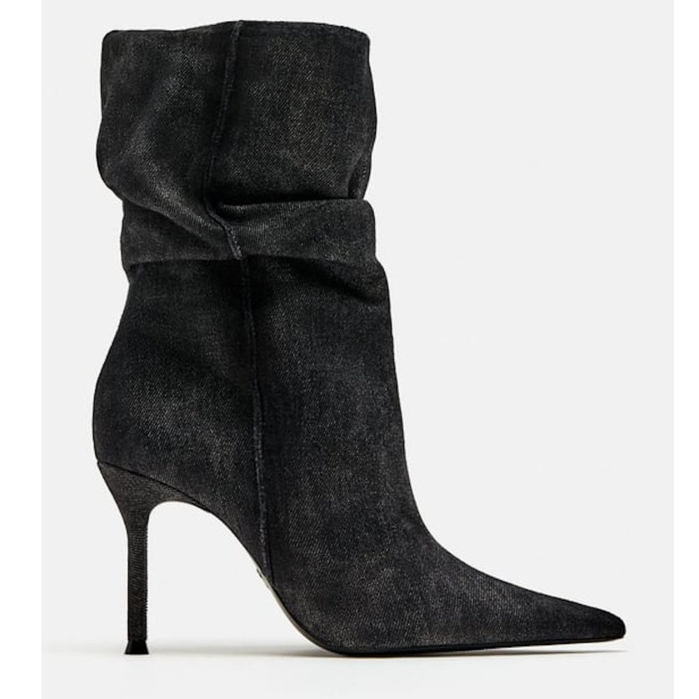 BLOGGER'S FAVE! Zara Mid-Shaft Denim Ankle Boots NWT